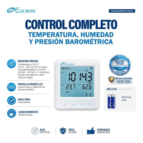 Barotermohigrómetro, Barómetro | ELICROM