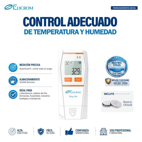 Datalogger de temperatura y humedad | ELICROM